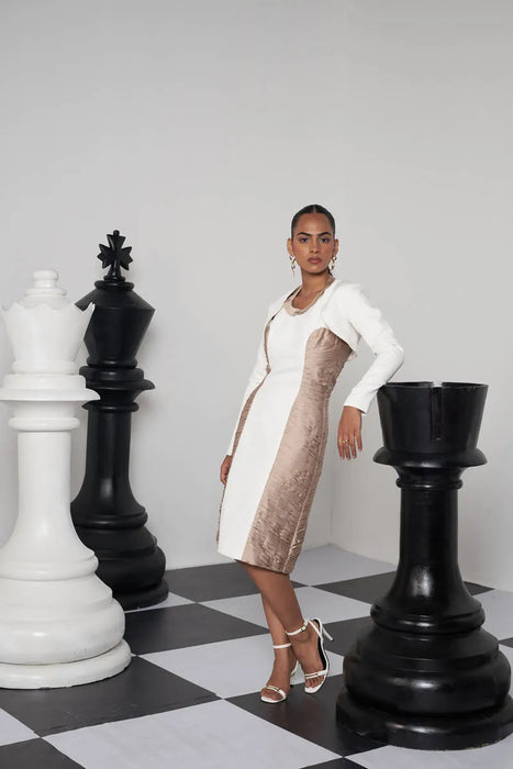 CHECKMATE DRESS WITH BOLERO JACKET