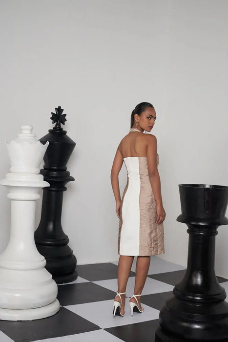 CHECKMATE DRESS WITH BOLERO JACKET