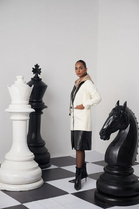 BLITZ CHESS TRENCH WITH FAUX HOODIE