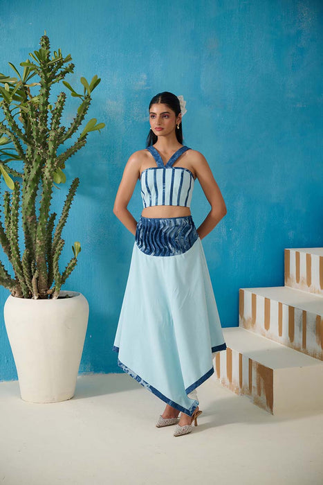 DAVIS DENIM GINGHAM SKIRT COORD SET