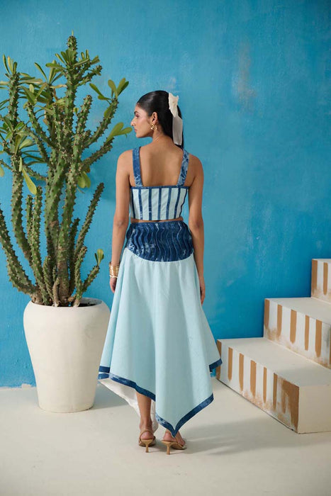 DAVIS DENIM GINGHAM SKIRT COORD SET