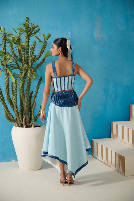 DAVIS DENIM GINGHAM SKIRT COORD SET