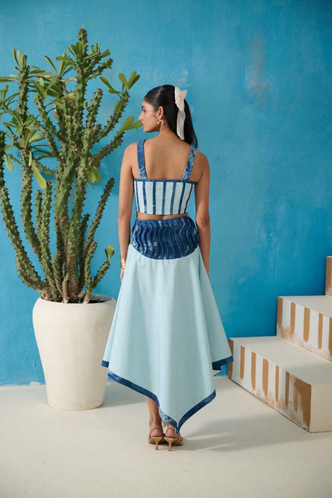 DAVIS DENIM GINGHAM SKIRT COORD SET