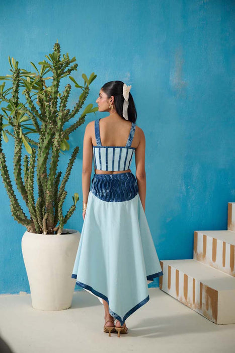 DAVIS DENIM GINGHAM SKIRT COORD SET