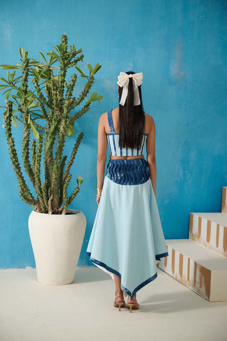 DAVIS DENIM GINGHAM SKIRT COORD SET