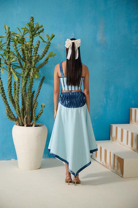 DAVIS DENIM GINGHAM SKIRT COORD SET