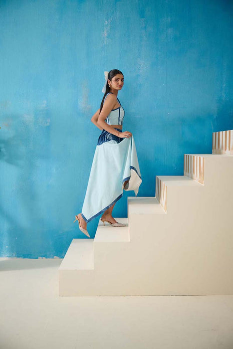 DAVIS DENIM GINGHAM SKIRT COORD SET