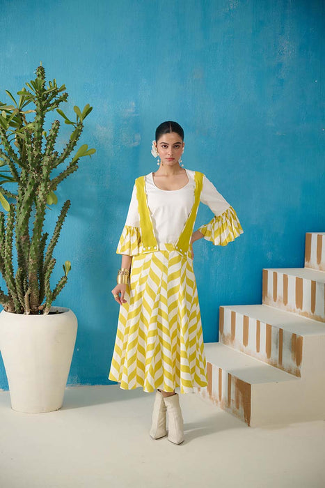 WINFREY DUNGAREE DRESS WITH BLOUSE COORD SET