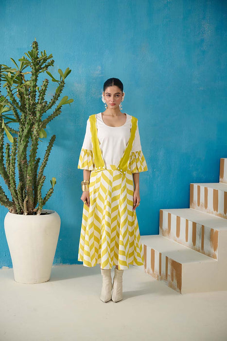 WINFREY DUNGAREE DRESS WITH BLOUSE COORD SET