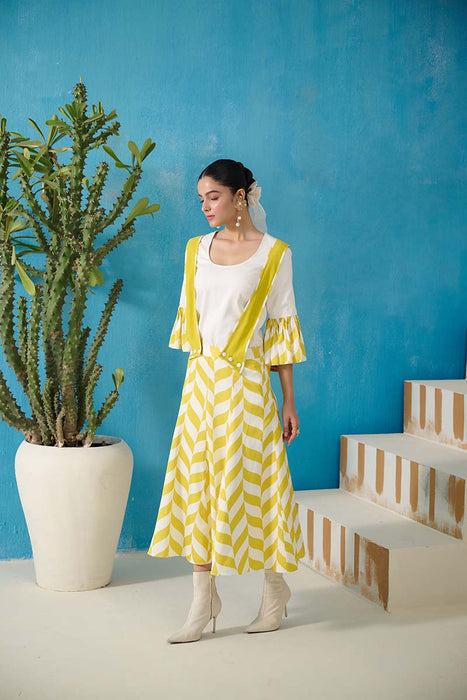 WINFREY DUNGAREE DRESS WITH BLOUSE COORD SET