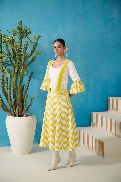 WINFREY DUNGAREE DRESS WITH BLOUSE COORD SET