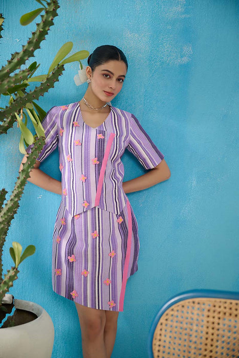 CRUZ PURPLE WAISTCOAT EMBELLISHED TOP