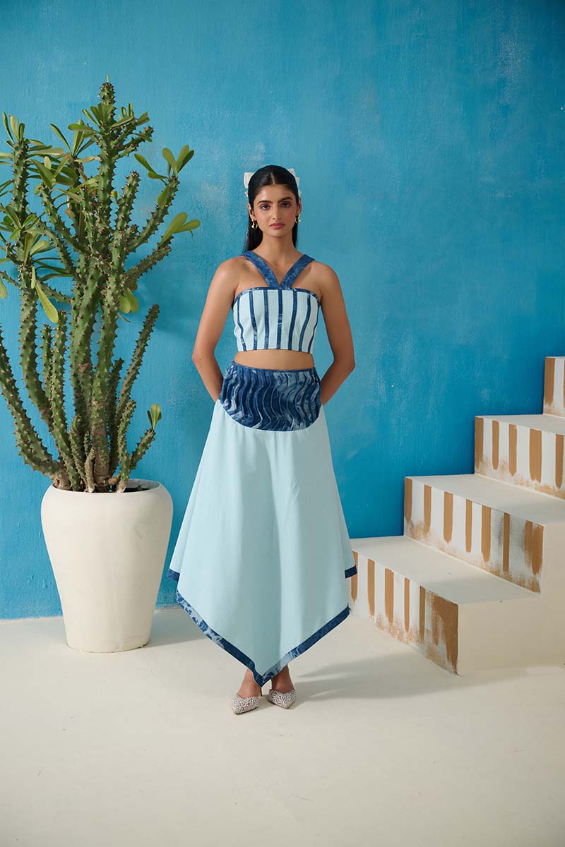 DAVIS DENIM GINGHAM SKIRT