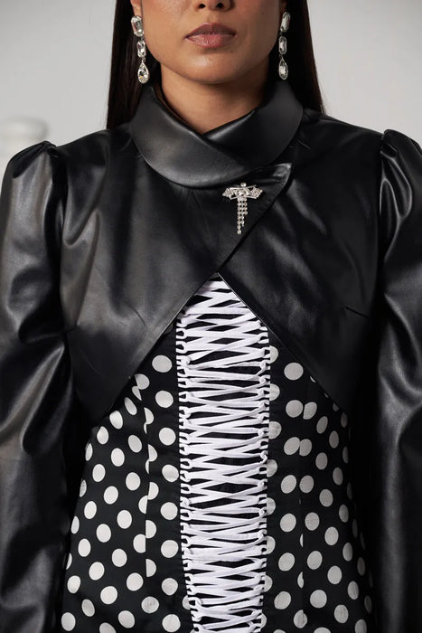 GRANDMASTER DRESS WITH EMBELLISHED CAPE