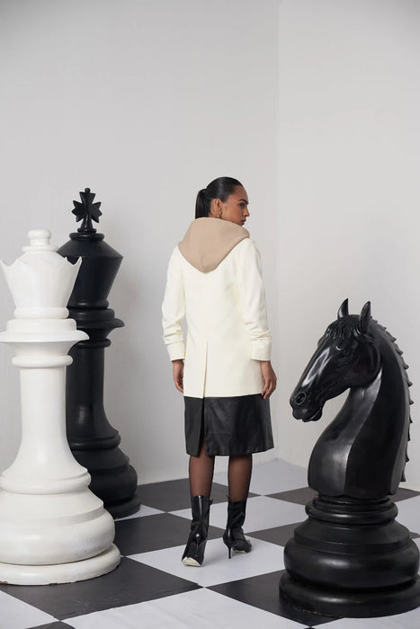 BLITZ CHESS TRENCH WITH FAUX HOODIE
