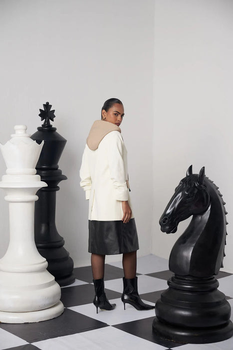 BLITZ CHESS TRENCH WITH FAUX HOODIE