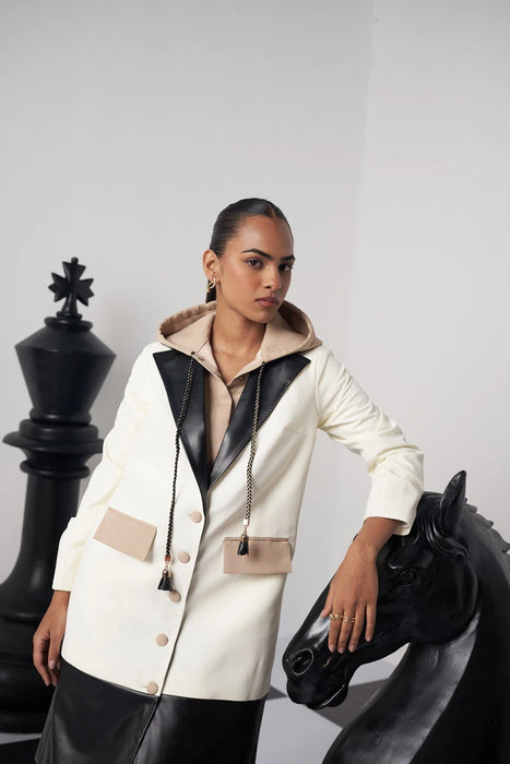 BLITZ CHESS TRENCH WITH FAUX HOODIE